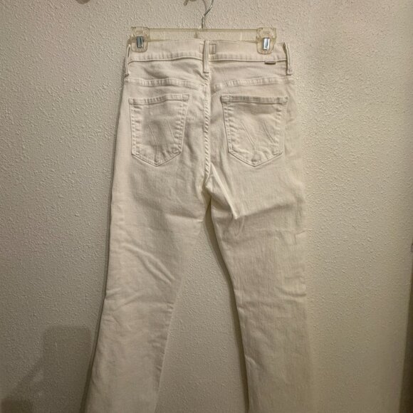 Mother Insider Crop Step Fray White Jeans,  Fairest Of Them All Size 27 - Picture 6 of 6